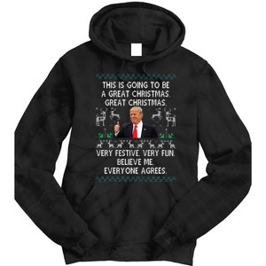 Funny Donald Trump Merry Christmas Xmas Pajamas Holiday Ugly Tie Dye Hoodie