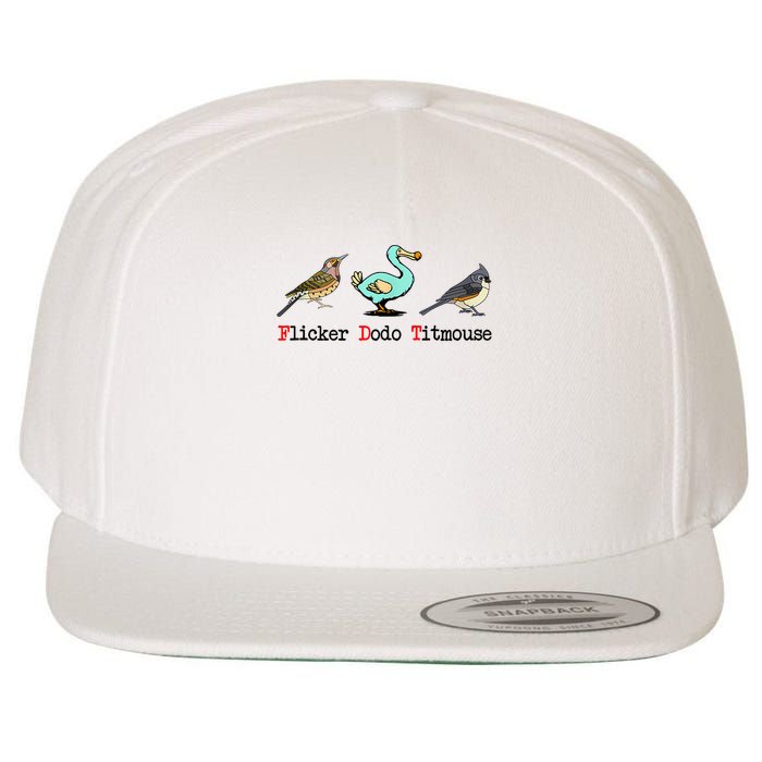 Flicker Dodo Titmouse Bird Lover  Wool Snapback Cap