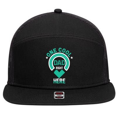 Fathers Day T , One Cool Dad 7 Panel Mesh Trucker Snapback Hat