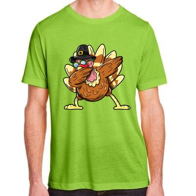 Funny Dabbing Turkey Day Thanksgiving Gift Adult ChromaSoft Performance T-Shirt