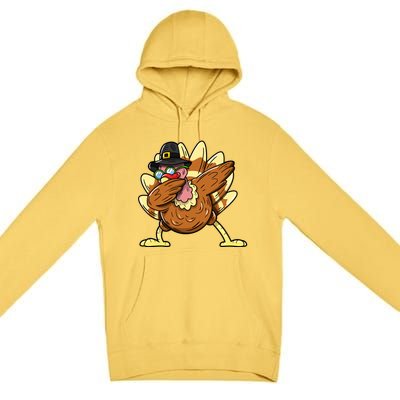 Funny Dabbing Turkey Day Thanksgiving Gift Premium Pullover Hoodie