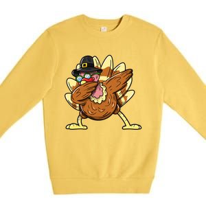 Funny Dabbing Turkey Day Thanksgiving Gift Premium Crewneck Sweatshirt