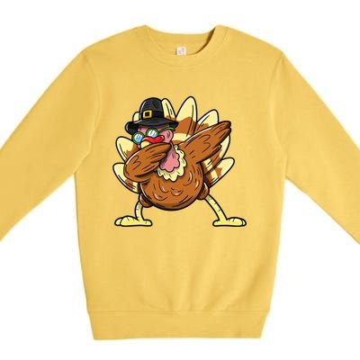 Funny Dabbing Turkey Day Thanksgiving Gift Premium Crewneck Sweatshirt