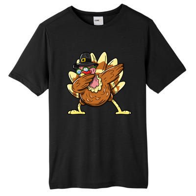 Funny Dabbing Turkey Day Thanksgiving Gift Tall Fusion ChromaSoft Performance T-Shirt