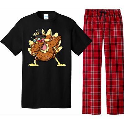 Funny Dabbing Turkey Day Thanksgiving Gift Pajama Set