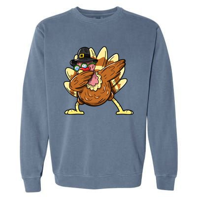 Funny Dabbing Turkey Day Thanksgiving Gift Garment-Dyed Sweatshirt