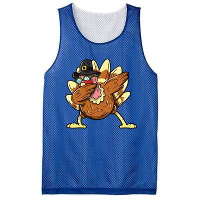 Funny Dabbing Turkey Day Thanksgiving Gift Mesh Reversible Basketball Jersey Tank