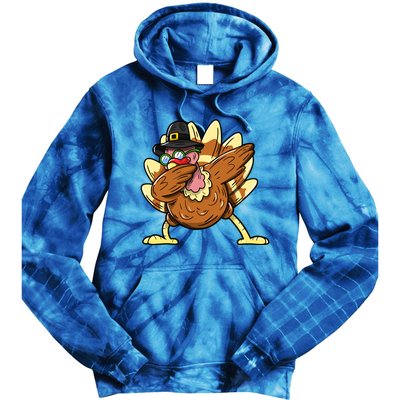 Funny Dabbing Turkey Day Thanksgiving Gift Tie Dye Hoodie