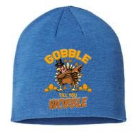 Friendsgiving Dabbing Turkey Gobble Till You Wobble Funny Gift Sustainable Beanie