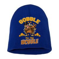 Friendsgiving Dabbing Turkey Gobble Till You Wobble Funny Gift Short Acrylic Beanie