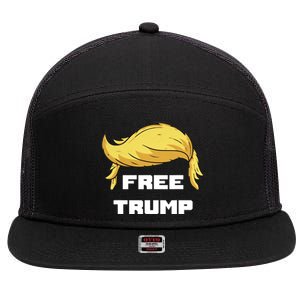 Free Donald Trump Republican Support 7 Panel Mesh Trucker Snapback Hat