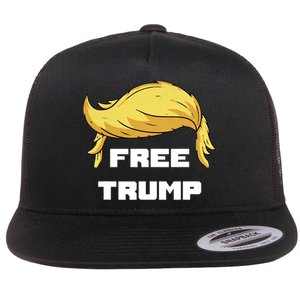 Free Donald Trump Republican Support Flat Bill Trucker Hat