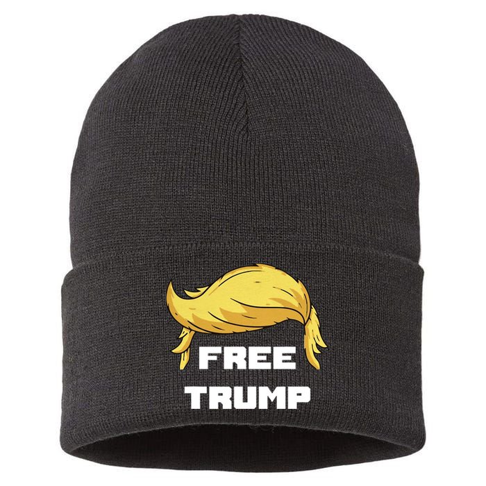 Free Donald Trump Republican Support Sustainable Knit Beanie