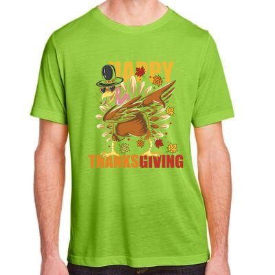 Funny Dabbing Turkey Happy Thanksgiving Day Great Gift Adult ChromaSoft Performance T-Shirt