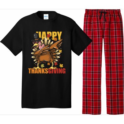 Funny Dabbing Turkey Happy Thanksgiving Day Great Gift Pajama Set