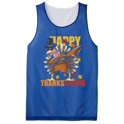 Funny Dabbing Turkey Happy Thanksgiving Day Great Gift Mesh Reversible Basketball Jersey Tank