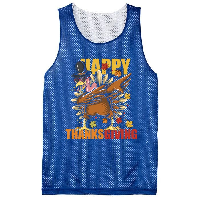 Funny Dabbing Turkey Happy Thanksgiving Day Great Gift Mesh Reversible Basketball Jersey Tank