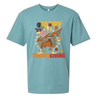 Funny Dabbing Turkey Happy Thanksgiving Day Great Gift Sueded Cloud Jersey T-Shirt