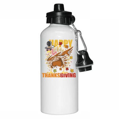 Funny Dabbing Turkey Happy Thanksgiving Day Great Gift Aluminum Water Bottle