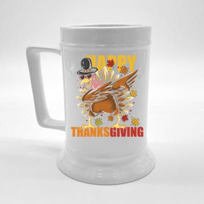 Funny Dabbing Turkey Happy Thanksgiving Day Great Gift Beer Stein