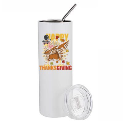 Funny Dabbing Turkey Happy Thanksgiving Day Great Gift Stainless Steel Tumbler