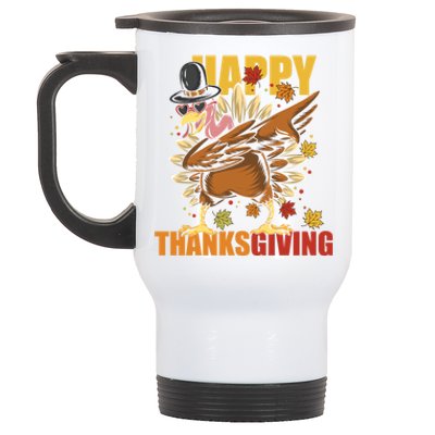 Funny Dabbing Turkey Happy Thanksgiving Day Great Gift Stainless Steel Travel Mug