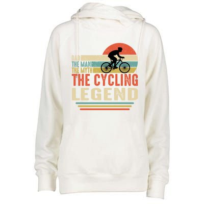 Funny Dad Tee Dad The The Myth The Cycling Legend Funny Gift Womens Funnel Neck Pullover Hood