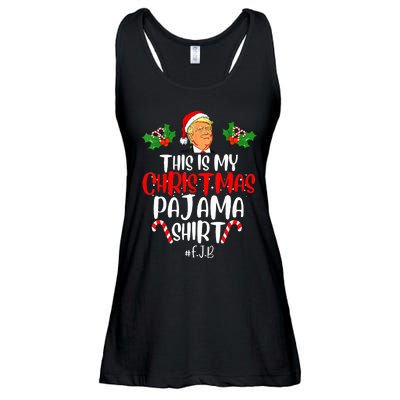 Funny Donald Trump Santa This Is My Christmas Pajama Ladies Essential Flowy Tank