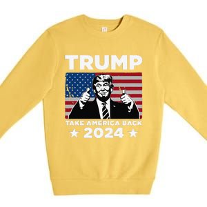 Funny Donald Trump 2024 Take America Back Maga Premium Crewneck Sweatshirt