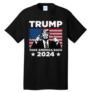 Funny Donald Trump 2024 Take America Back Maga Tall T-Shirt