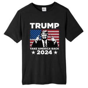 Funny Donald Trump 2024 Take America Back Maga Tall Fusion ChromaSoft Performance T-Shirt