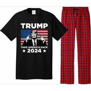 Funny Donald Trump 2024 Take America Back Maga Pajama Set