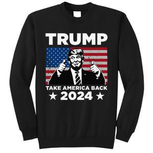 Funny Donald Trump 2024 Take America Back Maga Tall Sweatshirt