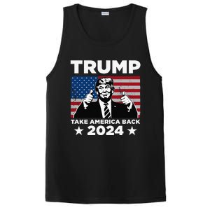 Funny Donald Trump 2024 Take America Back Maga PosiCharge Competitor Tank