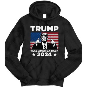 Funny Donald Trump 2024 Take America Back Maga Tie Dye Hoodie