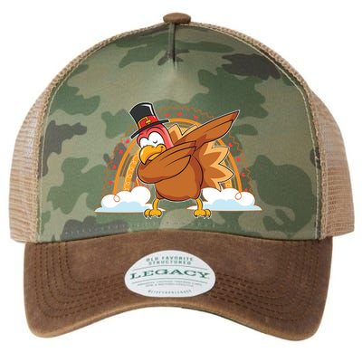 Funny Dabbing Turkey Festive Dinner Rainbow Blessed Turkey Gift Legacy Tie Dye Trucker Hat
