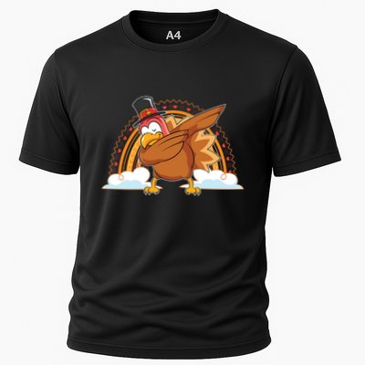 Funny Dabbing Turkey Festive Dinner Rainbow Blessed Turkey Gift Performance Shirt