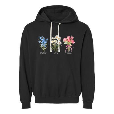 Foxtrot Delta Tango Subtle Anti Trump President Liberal Garment-Dyed Fleece Hoodie