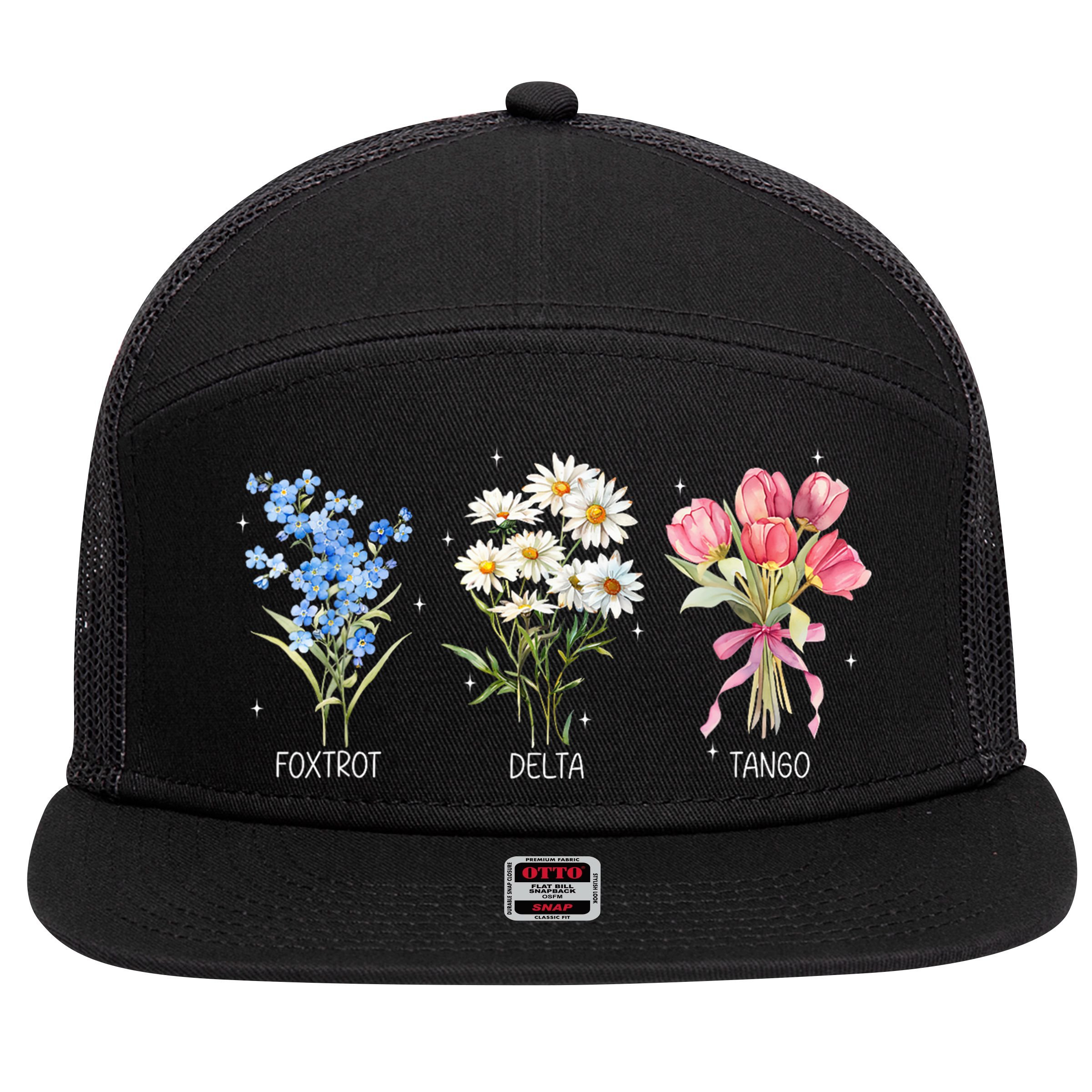 Foxtrot Delta Tango Subtle Anti Trump President Liberal 7 Panel Mesh Trucker Snapback Hat