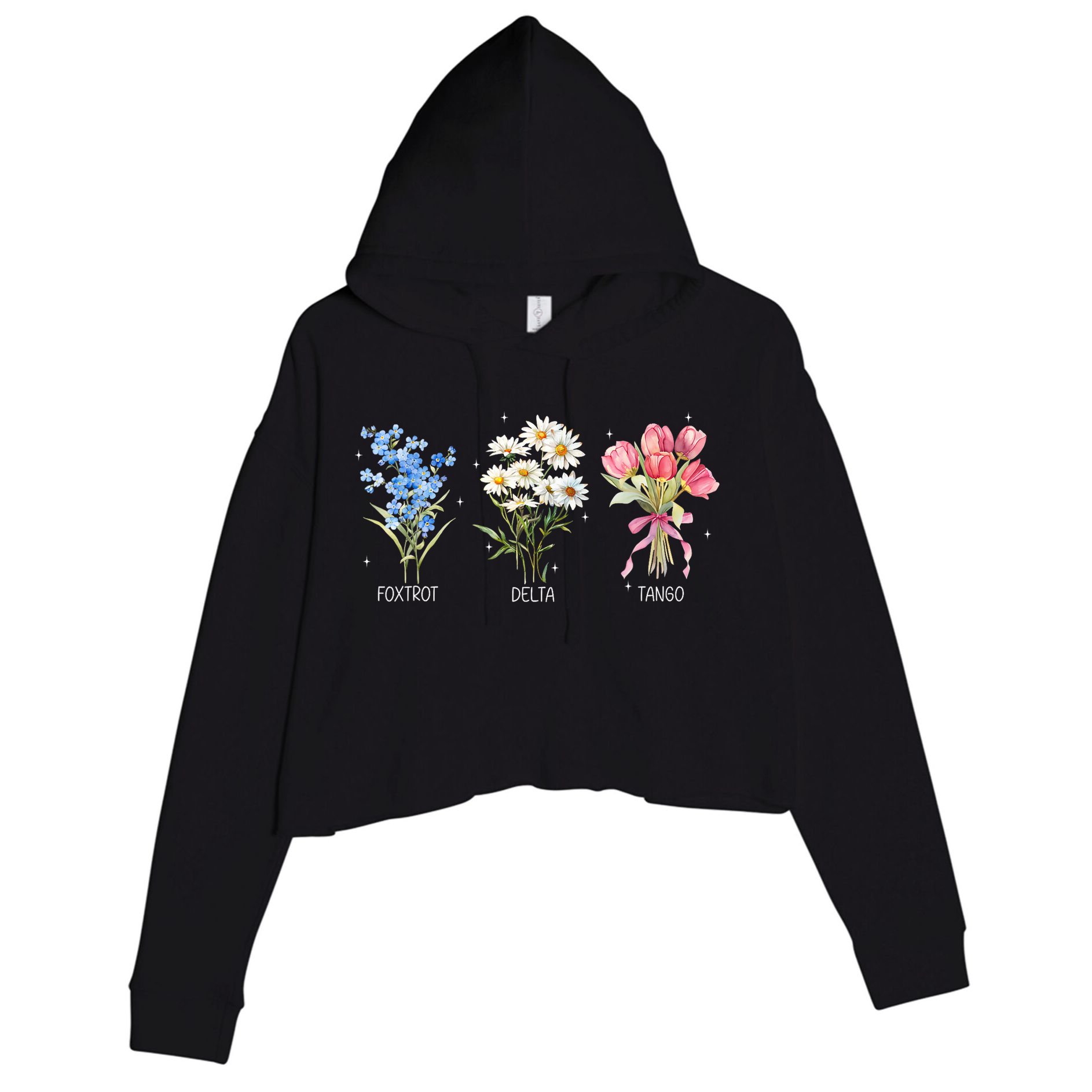 Foxtrot Delta Tango Subtle Anti Trump President Liberal Crop Fleece Hoodie