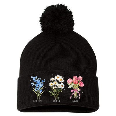 Foxtrot Delta Tango Subtle Anti Trump President Liberal Pom Pom 12in Knit Beanie