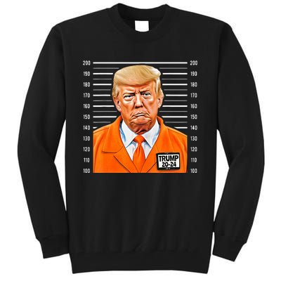 Funny Donald Trump Mugshot Trump Prison Pro Trump Funny President Tall Sweatshirt