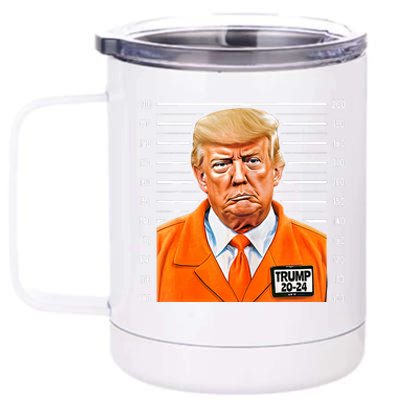 Funny Donald Trump Mugshot Trump Prison Pro Trump Funny President 12 oz Stainless Steel Tumbler Cup