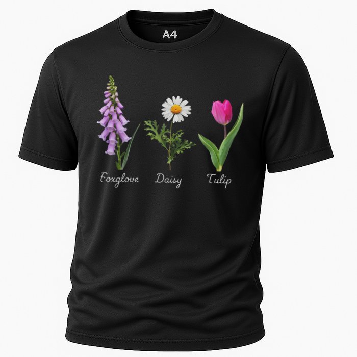 Foxglove Daisy Tulip Floral Cooling Performance Crew T-Shirt