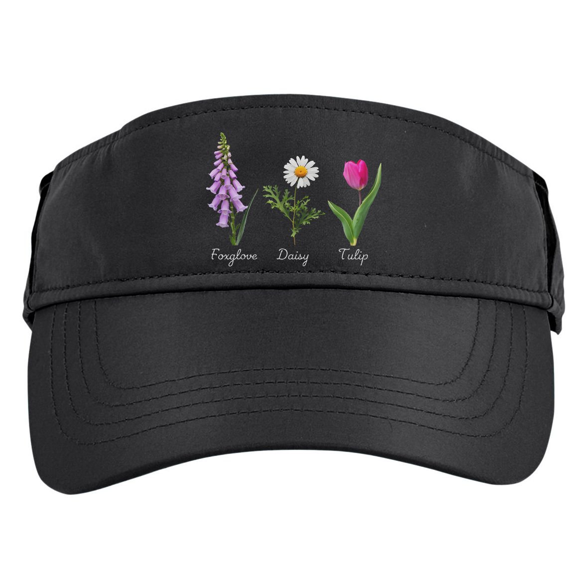 Foxglove Daisy Tulip Floral Adult Drive Performance Visor