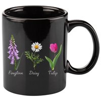 Foxglove Daisy Tulip Floral 11oz C Handle Ceramic Mug