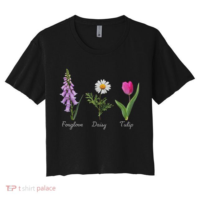 Foxglove Daisy Tulip Floral Crop Top