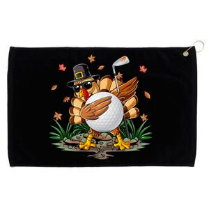 Funny Dabbing Turkey And Golf Ball Fall Vibes Thanksgiving Day Meaningful Gift Grommeted Golf Towel