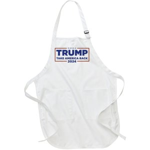 Funny Donald Trump 2024 Take America Back Maga Gift Full-Length Apron With Pockets