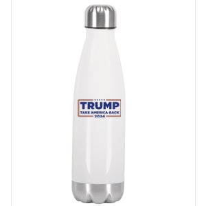 Funny Donald Trump 2024 Take America Back Maga Gift Stainless Steel Insulated Water Bottle